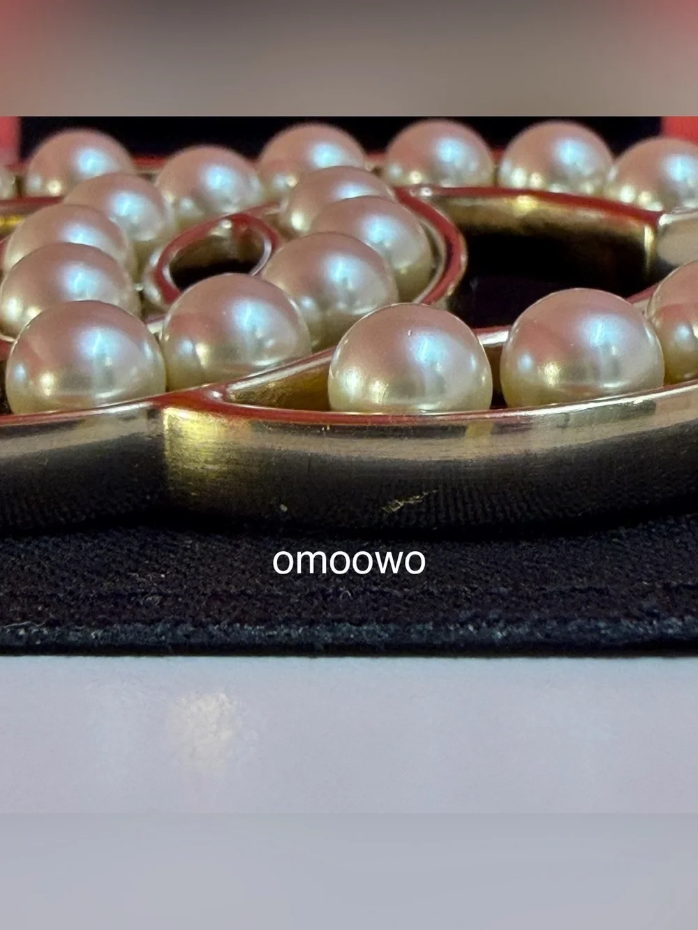CHANEL Champagne Gold-Tone CC Pearl Brooch Rare